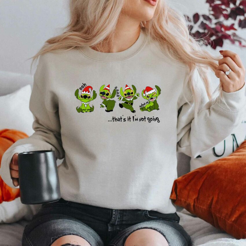 Little Elf Stitch – Grinch Not Going Christmas Sweatshirt