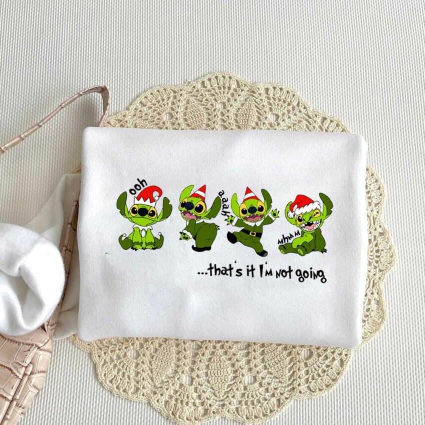 Little Elf Stitch – Grinch Not Going Christmas Sweatshirt