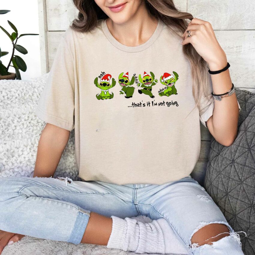 Little Elf Stitch – Grinch Not Going Christmas Sweatshirt