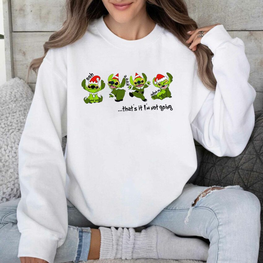 Little Elf Stitch – Grinch Not Going Christmas Sweatshirt