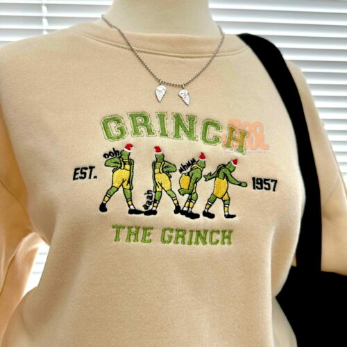 Grinch EST.1957 Christmas Embroidery Sweatshirt