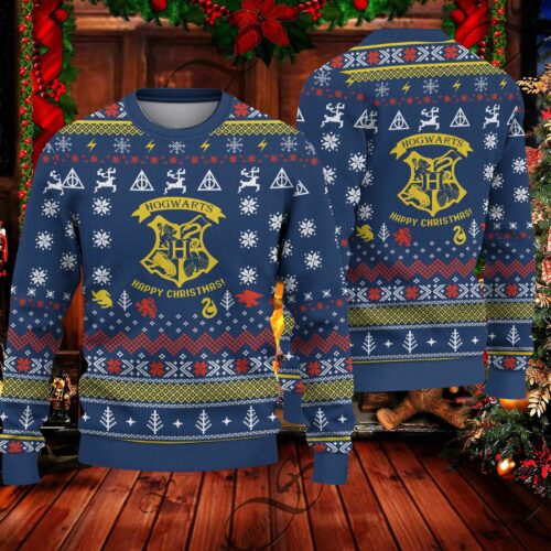 Harry Potter Hogwarts Happy Christmas Ugly Sweater