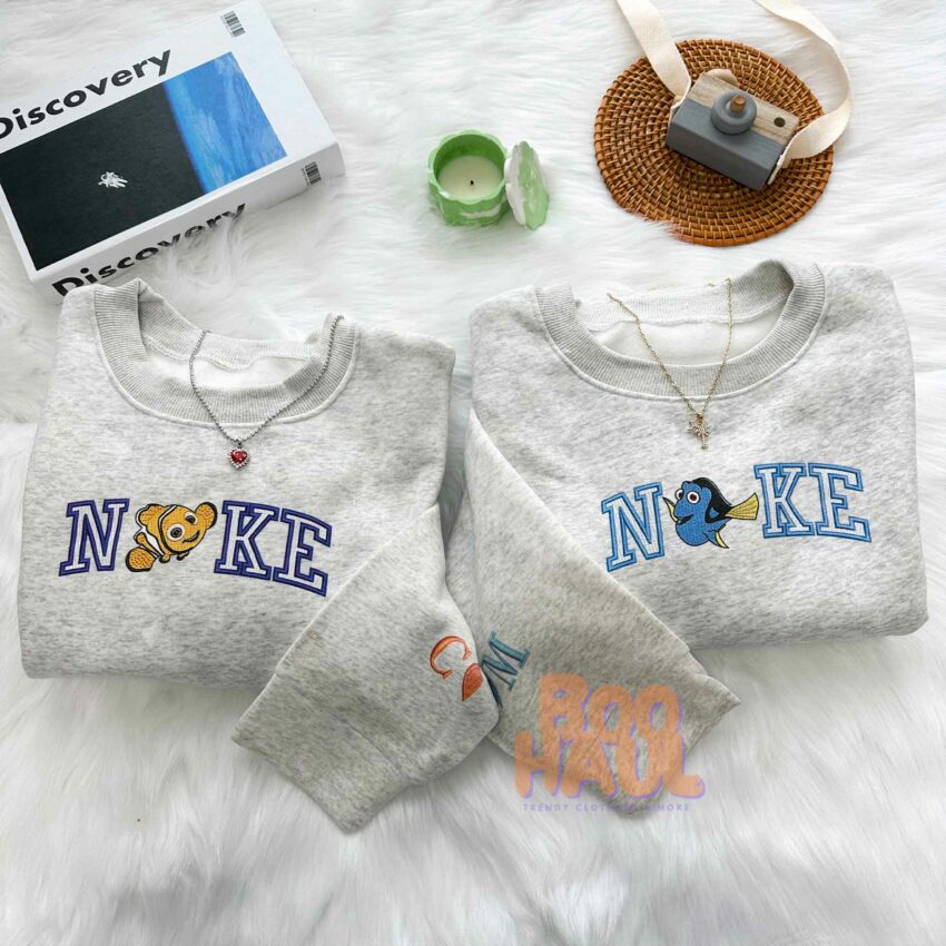 Dory And Nemo Finding Nemo Couple Faux-Embroidered Sweatshirt