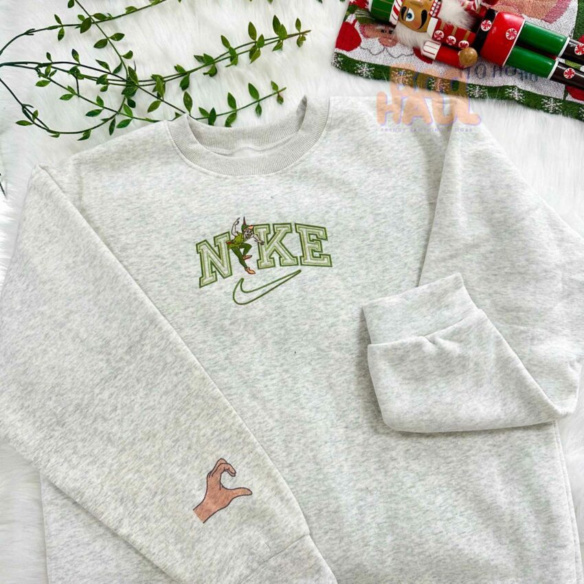 Tinker Bell And Peter Pan Couple Faux-Embroidered Sweatshirt