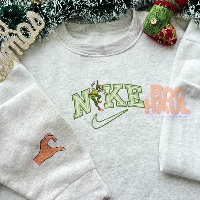 Tinker Bell And Peter Pan Couple Faux-Embroidered Sweatshirt