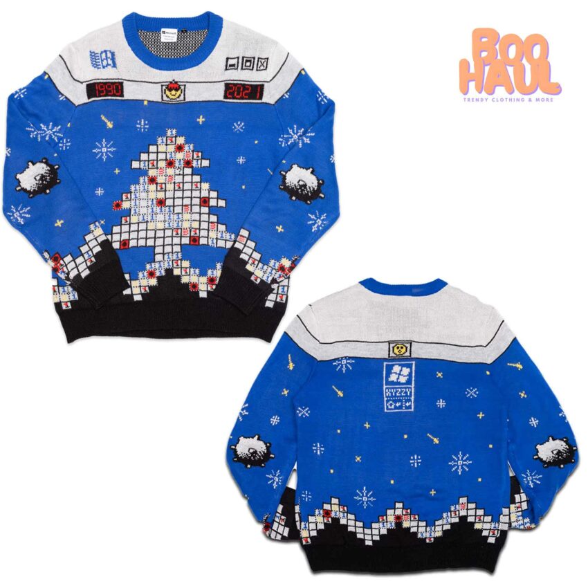 Microsoft 2021 Minesweeper Ugly Christmas Sweater