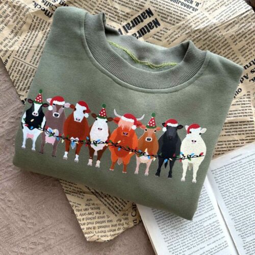 Adorable Christmas Cows Sweatshirt