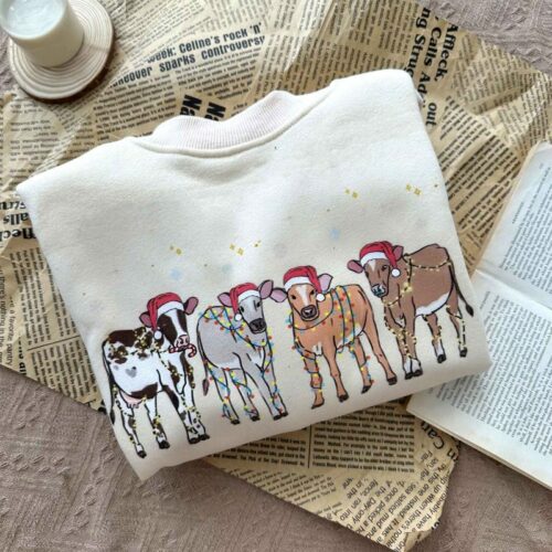 Adorable Christmas Cows Ver 2 Sweatshirt