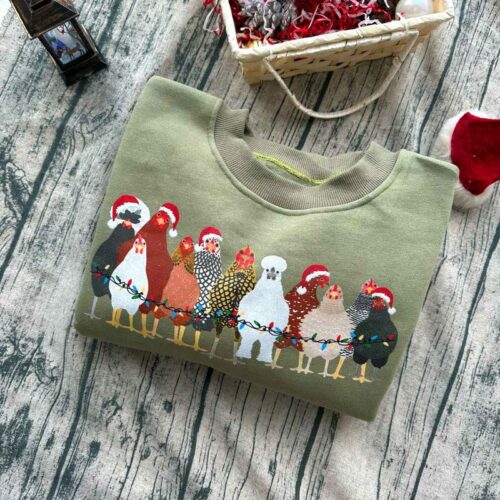 Adorable Christmas Chickens Sweatshirt