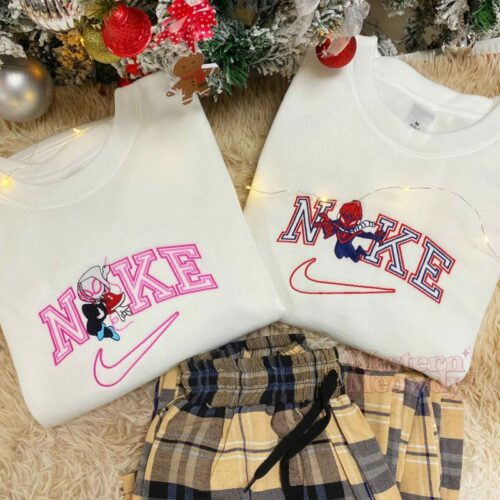 Christmas Spider Man And Gwen Embroidered Sweatshirt