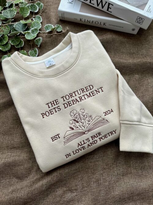Taylor Swift The Tortured Poets Department Album – Embroidery Sweatshirt