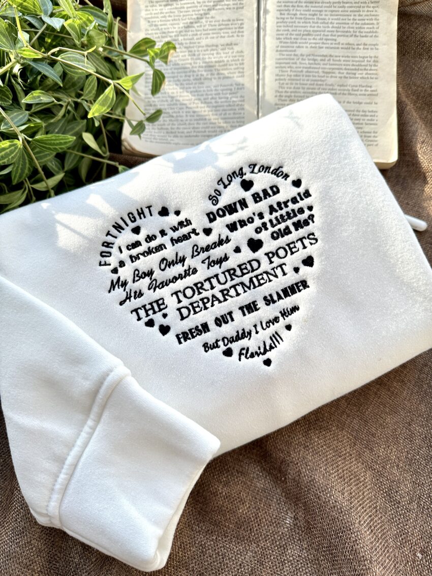 Taylor Swift The Tortured Poets Department Album Version 2 – Embroidery Sweatshirt