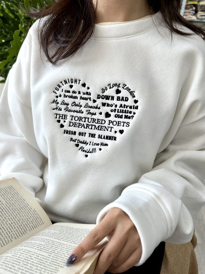 Taylor Swift The Tortured Poets Department Album Version 2 – Embroidery Sweatshirt