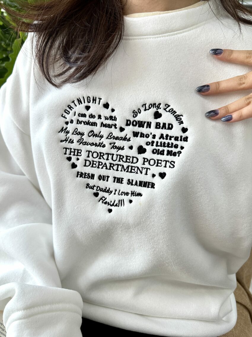 Taylor Swift The Tortured Poets Department Album Version 2 – Embroidery Sweatshirt