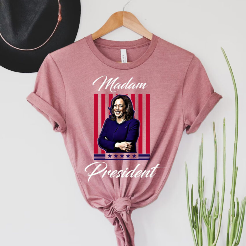 Kamala MADAM PRESIDENT Shirt, Kamala Harris Tee, Kamala Rally Shirt, Presidential Election 2024