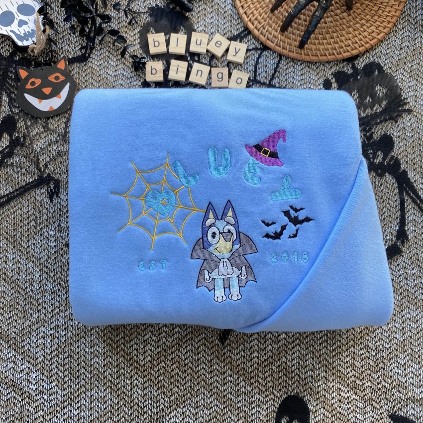 Bluey and Bingo ver Halloween – Embroidery Sweatshirt