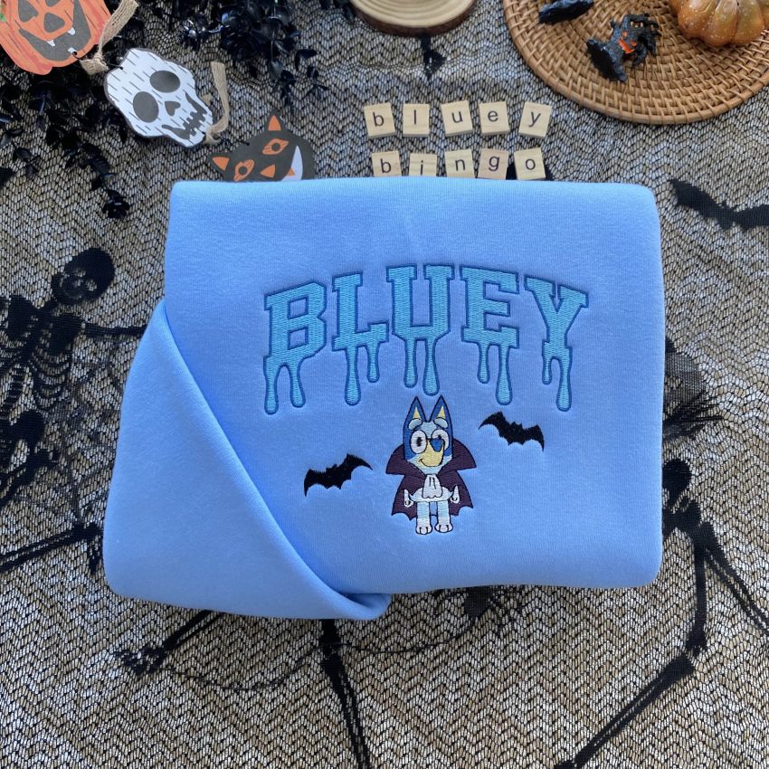 Bluey and Bingo ver Halloween – Embroidery Sweatshirt