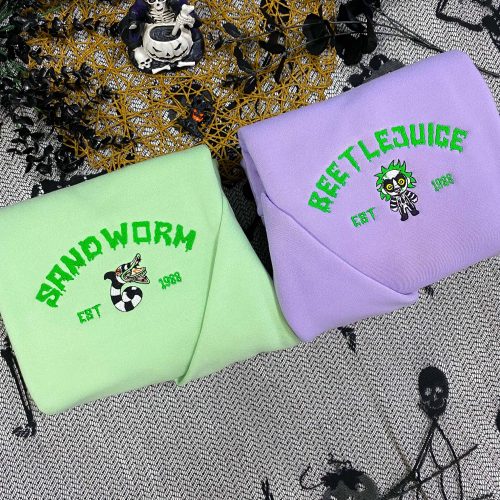 Sandworm and Beetlejuice ver Halloween – Embroidery Sweatshirt