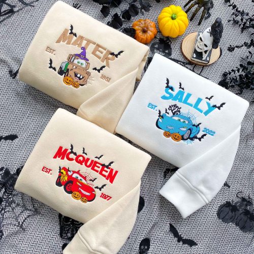 Cars Ver Halloween Mc Queen, Sally and Mater – Embroidery Sweatshirt