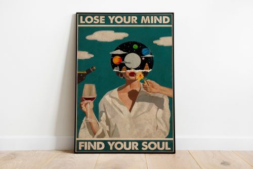 Lose your mind find your soul poster, Vintage soul quote poster, Spiritual wall art print