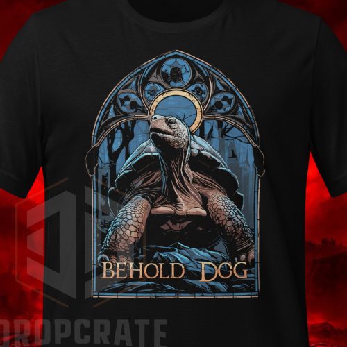 Behold Dog Stained Glass Unisex Tee – Perfect Gaming T-Shirt & Fromsoft Fan Gift