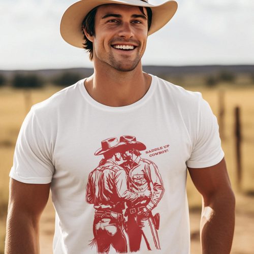Gay Cowboy Shirt - Funny LGBTQ Pride Tee, Saddle Up, Ride'em Cowboy, Howdy Cowboys Gift