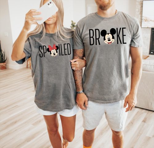 broke and spoiled shirt for couples