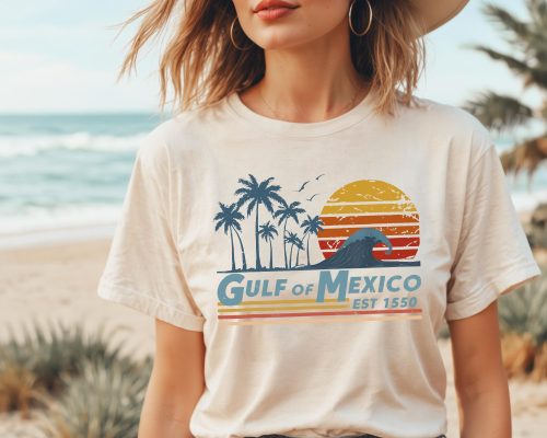 Retro Sunset Gulf Of Mexico Since 1550 Shirt