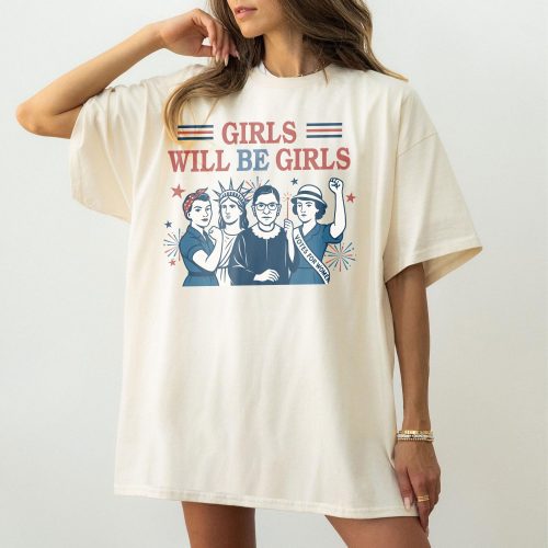 Vintage Girls Will Be Girls Feminism Shirt, Greek God Graphic Tee